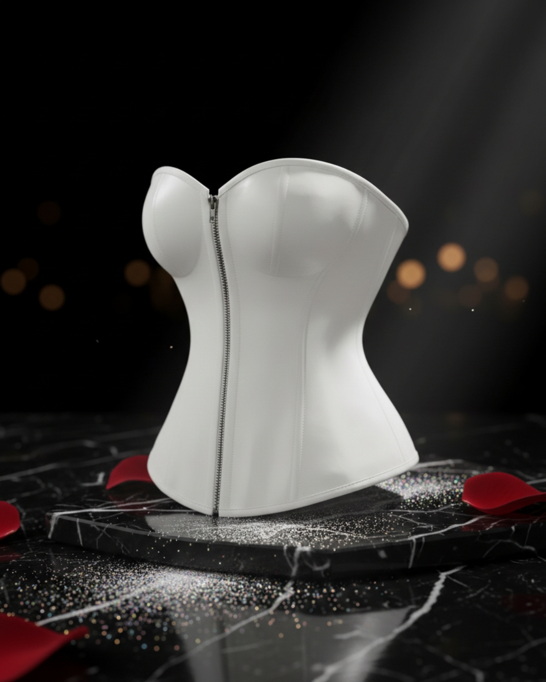 Corsé Strapless de Piel en Tono Vino con Cremallera Frontal – Edición Elegancia - Imagen 3